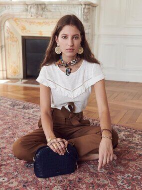 Sezane Coralie t-shirt - Color Ecru